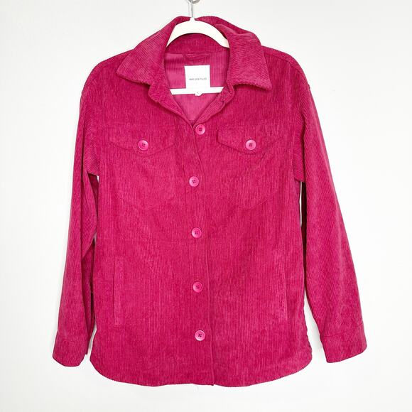 Avec Les Filles Womens Jacket Shirt Shacket Button Front Corduroy Pink Size XS - Picture 1 of 6